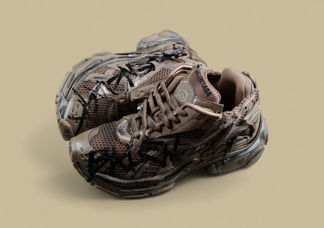 Balenciaga Runner Sneaker in Distressed Brown