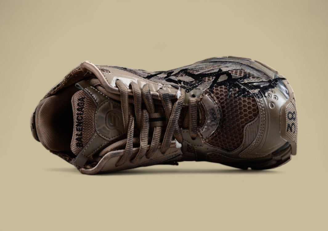 Balenciaga Runner Sneaker in Distressed Brown