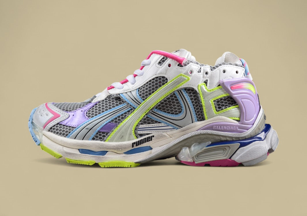 Balenciaga Runner Sneaker in Multi-Color Neon Mesh
