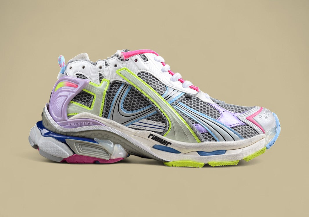 Balenciaga Runner Sneaker in Multi-Color Neon Mesh