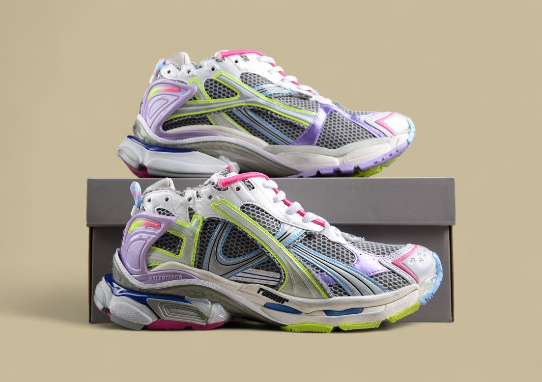 Balenciaga Runner Sneaker in Multi-Color Neon Mesh