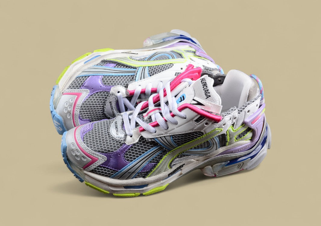 Balenciaga Runner Sneaker in Multi-Color Neon Mesh