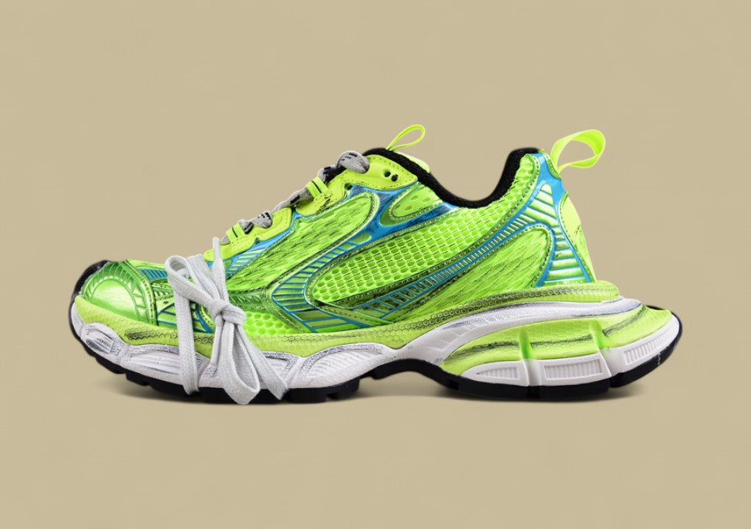 Balenciaga Runner Sneaker in Neon Green & Blue
