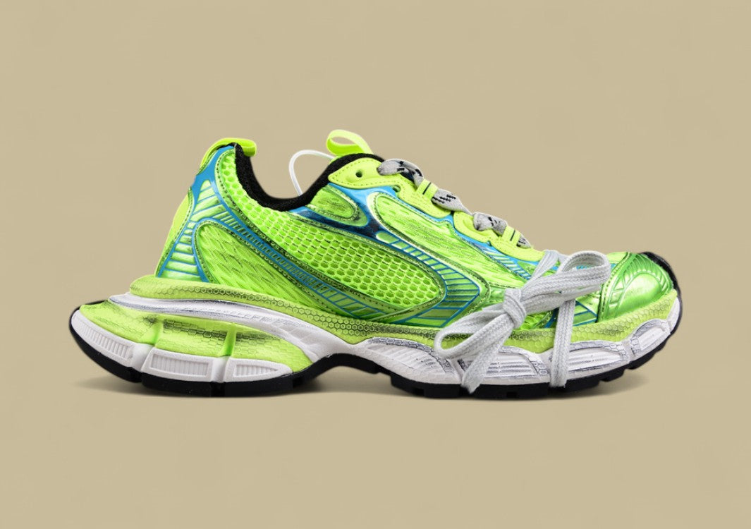 Balenciaga Runner Sneaker in Neon Green & Blue