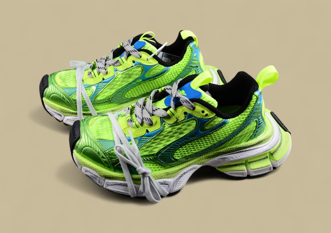 Balenciaga Runner Sneaker in Neon Green & Blue