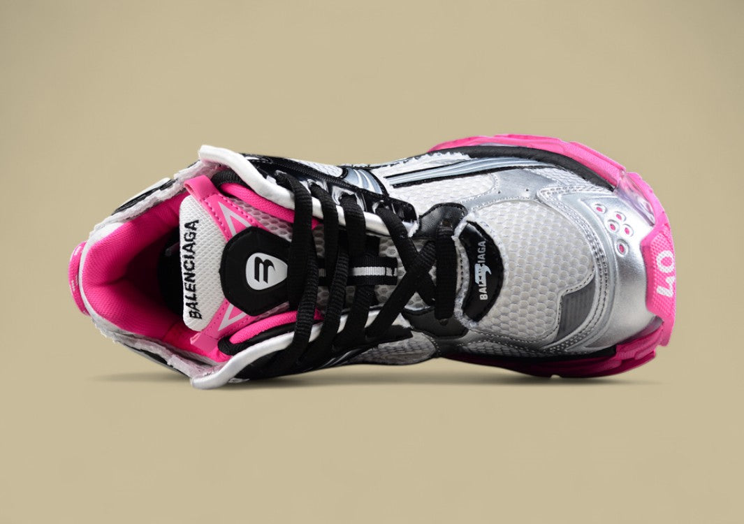 Balenciaga Runner Sneaker in Silver/Black with Pink