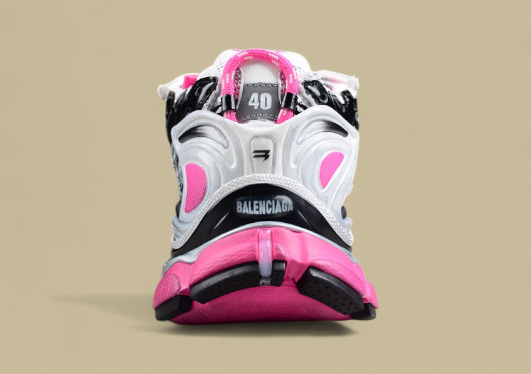 Balenciaga Runner Sneaker in Silver/Black with Pink