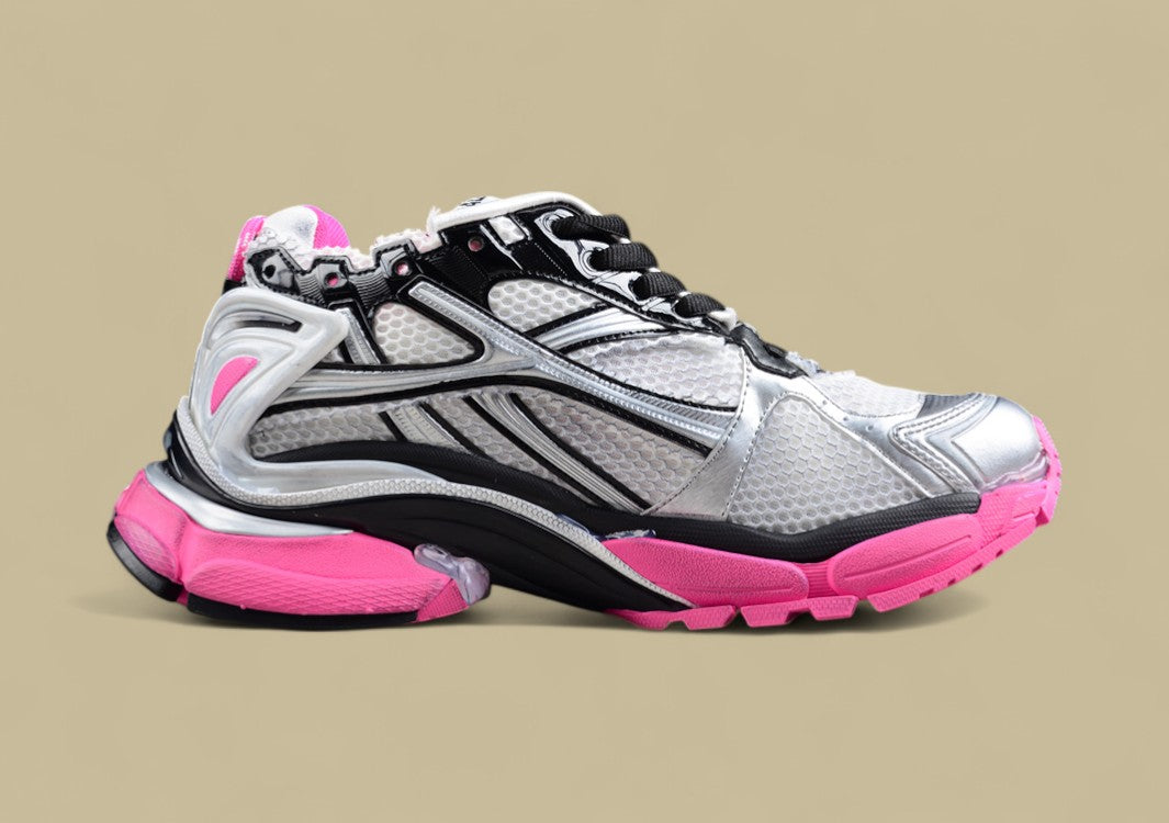 Balenciaga Runner Sneaker in Silver/Black with Pink