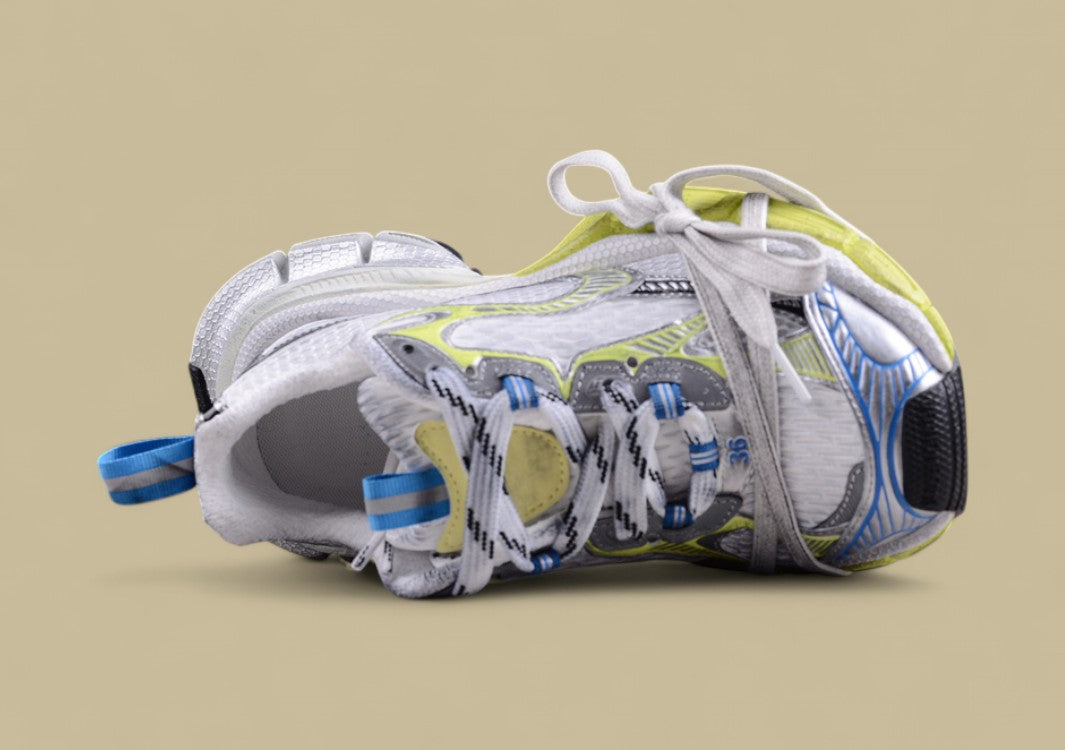 Balenciaga Runner Sneaker in Silver/Lime Blue