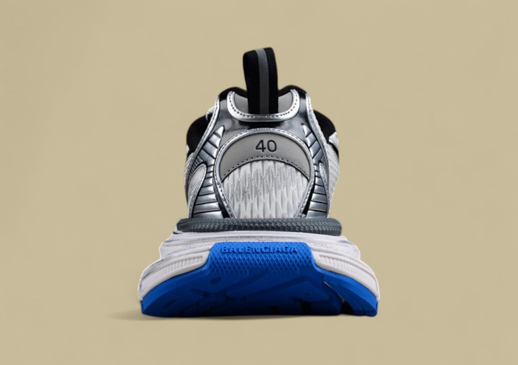 Balenciaga Runner Sneaker in Silver, Black & Blue