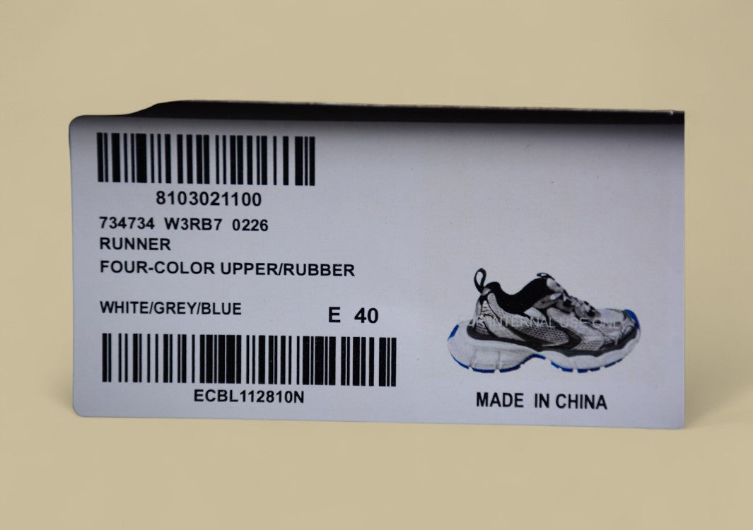 Balenciaga Runner Sneaker in Silver, Black & Blue