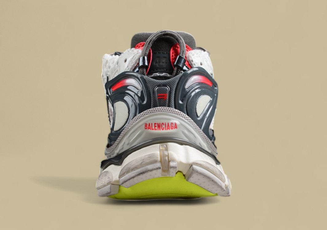 Balenciaga Runner Sneaker in Silver, Black, and Neon Green