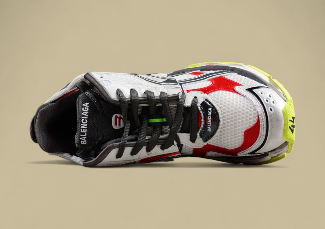 Balenciaga Runner Sneaker in Silver, Black, and Neon Green