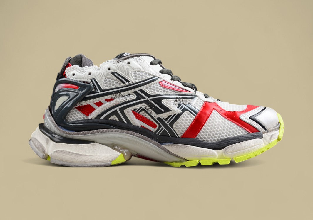 Balenciaga Runner Sneaker in Silver, Black, and Neon Green