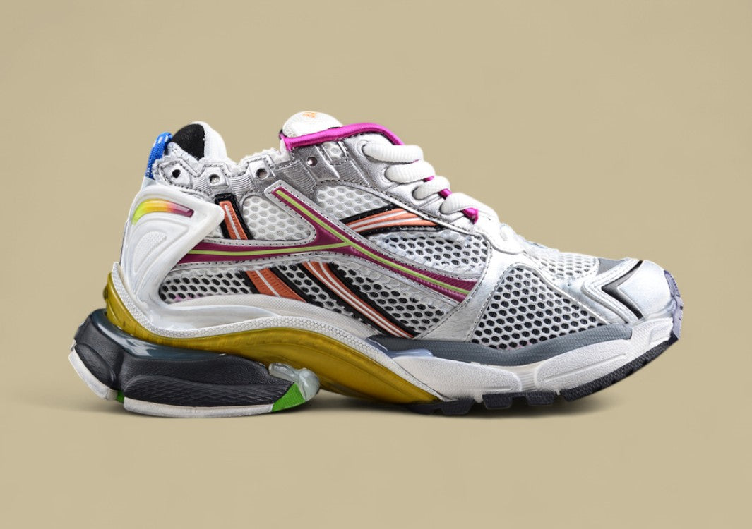 Balenciaga Runner Sneaker in Silver with Multicolor