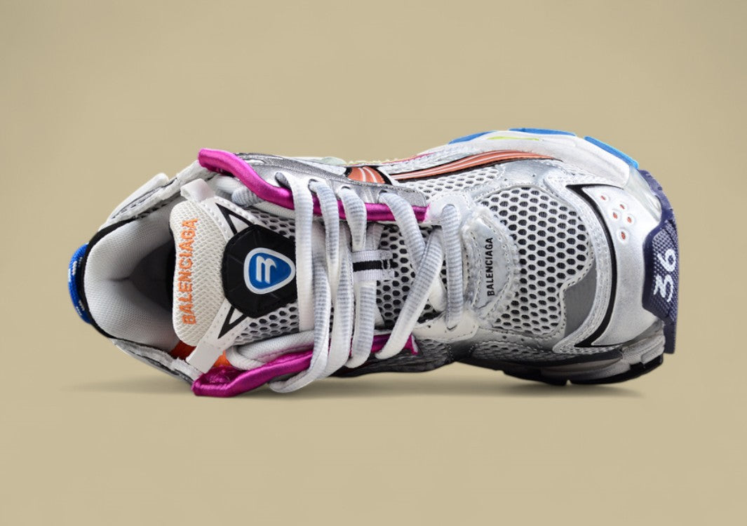 Balenciaga Runner Sneaker in Silver with Multicolor