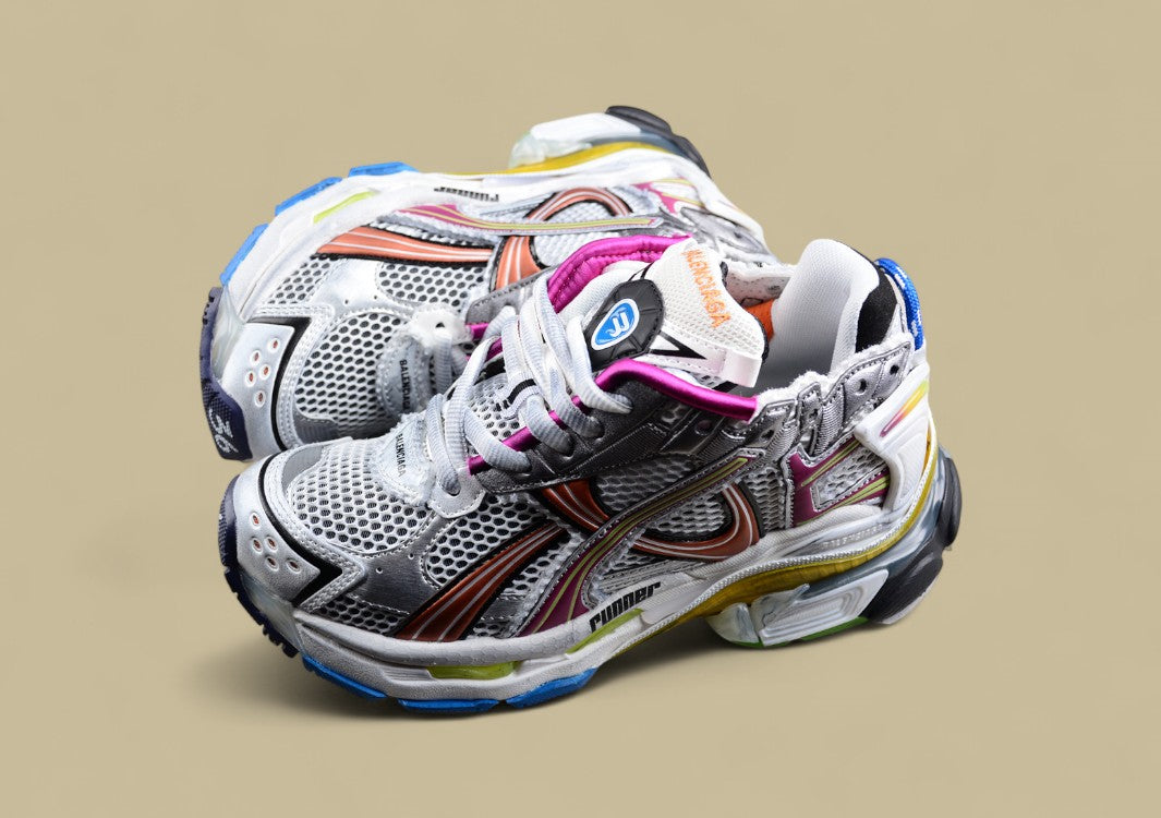 Balenciaga Runner Sneaker in Silver with Multicolor
