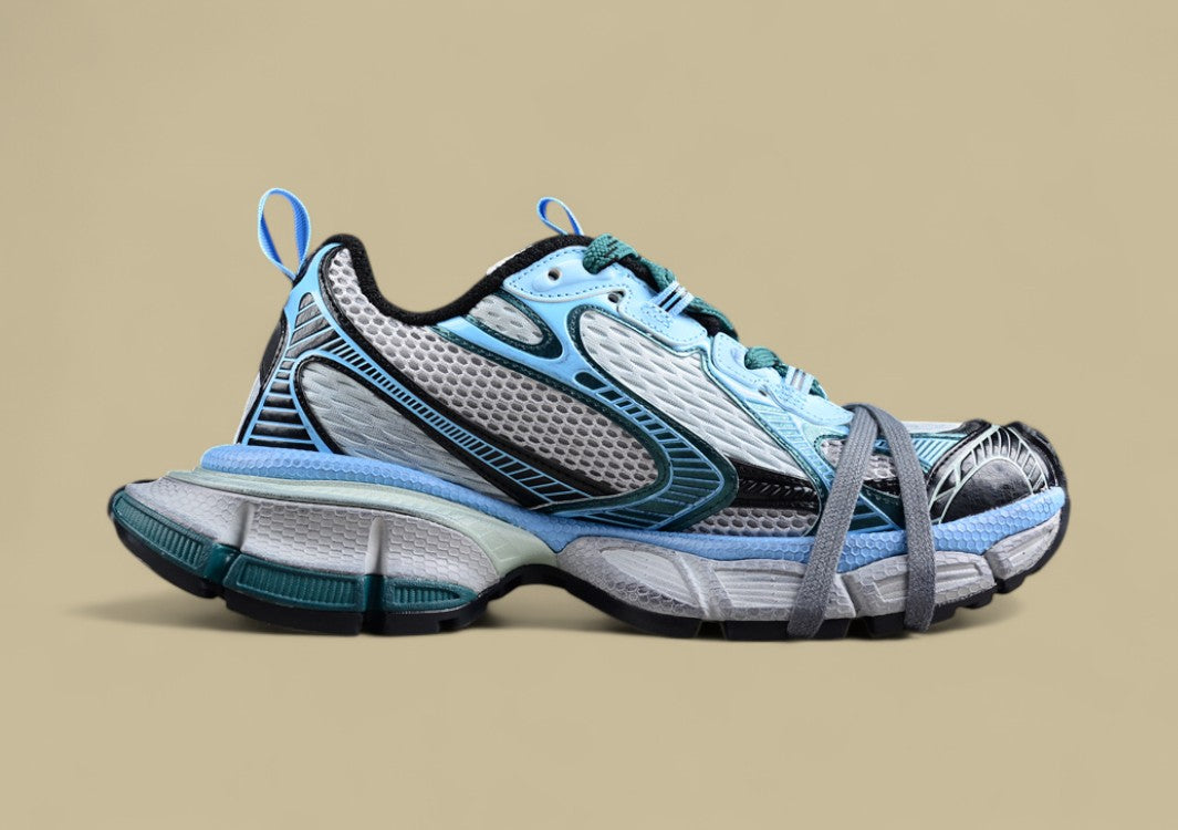 Balenciaga Runner Sneaker in Teal/Blue/Silver