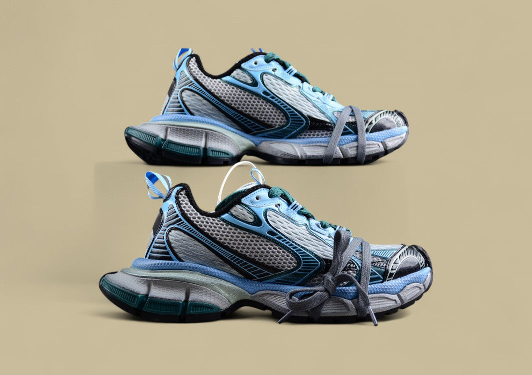 Balenciaga Runner Sneaker in Teal/Blue/Silver