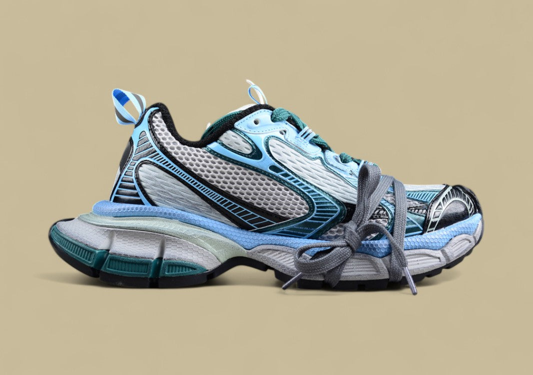 Balenciaga Runner Sneaker in Teal/Blue/Silver