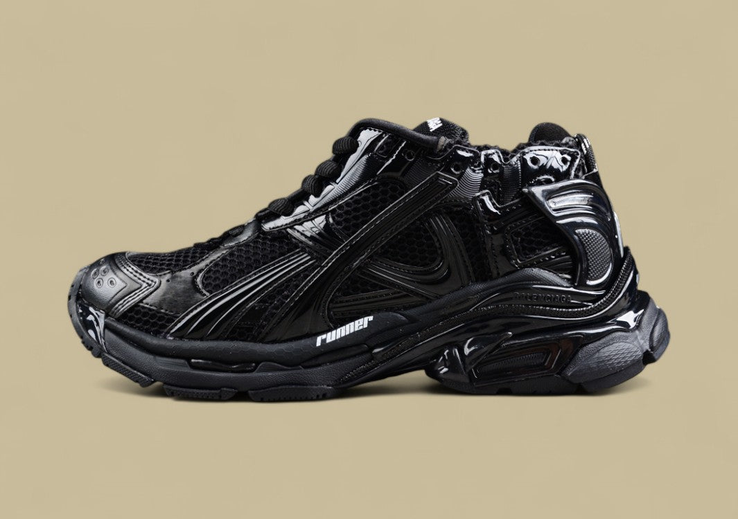 Balenciaga Runner Sneaker in Triple Black Patent