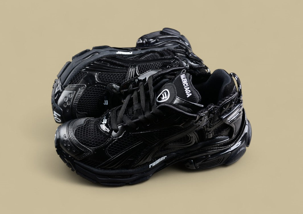 Balenciaga Runner Sneaker in Triple Black Patent