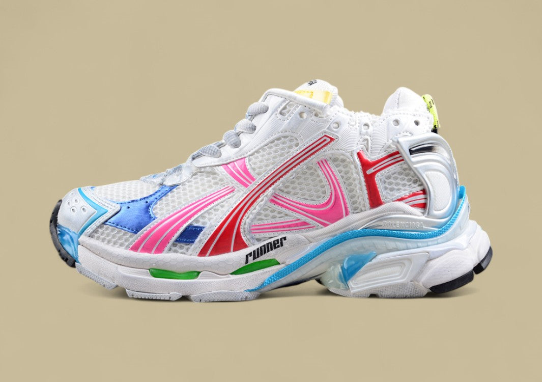 Balenciaga Runner Sneaker in White/Multicolor