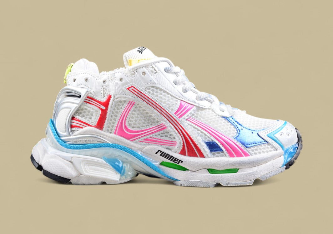 Balenciaga Runner Sneaker in White/Multicolor