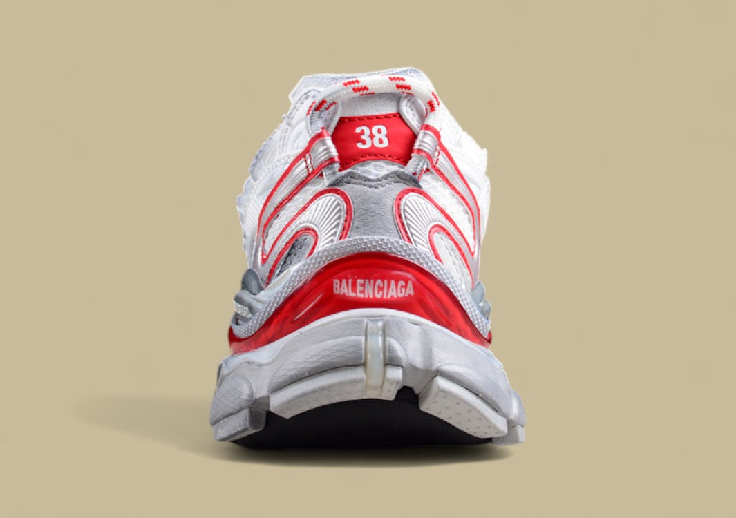 Balenciaga Runner Sneaker in White/Red/Silver