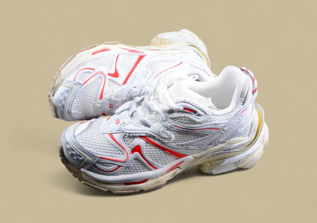 Balenciaga Runner Sneaker in White/Red