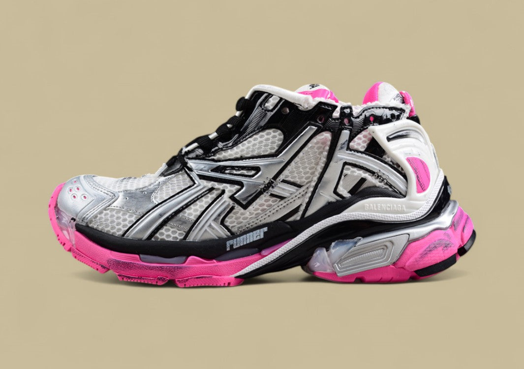 Balenciaga Runner Sneaker in White, Black, and Pink