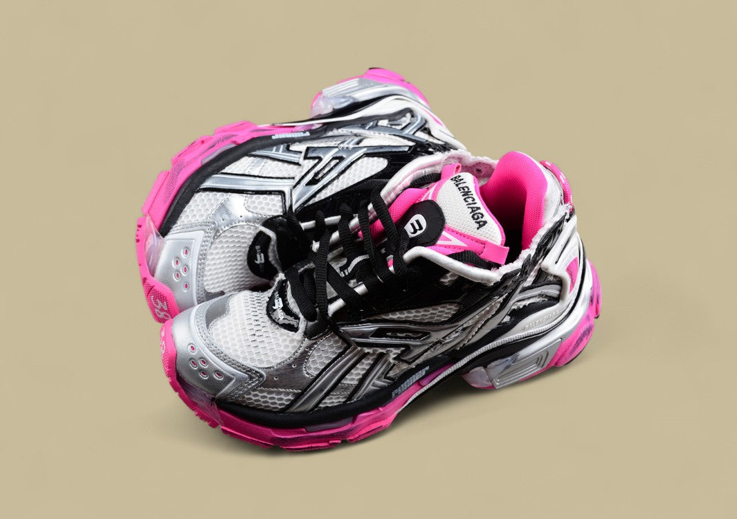Balenciaga Runner Sneaker in White, Black, and Pink