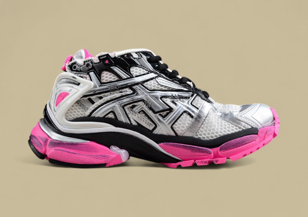 Balenciaga Runner Sneaker in White, Black, and Pink