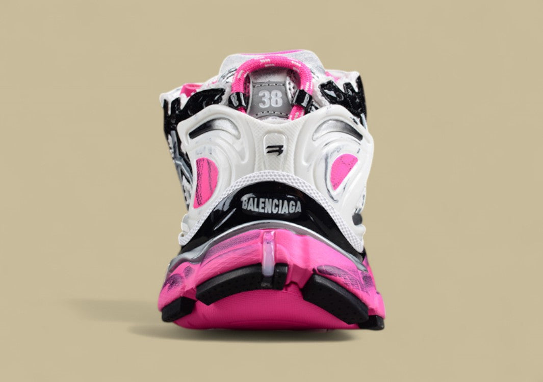 Balenciaga Runner Sneaker in White, Black, and Pink