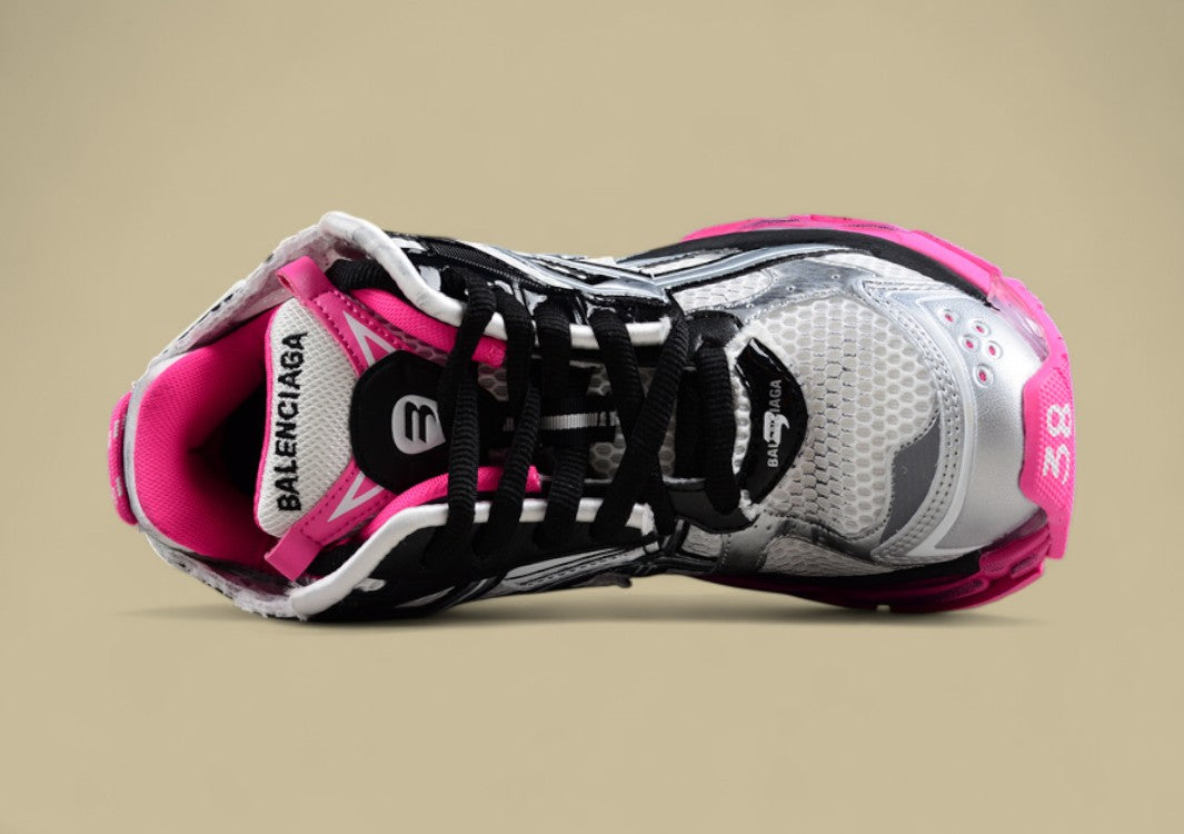 Balenciaga Runner Sneaker in White, Black, and Pink