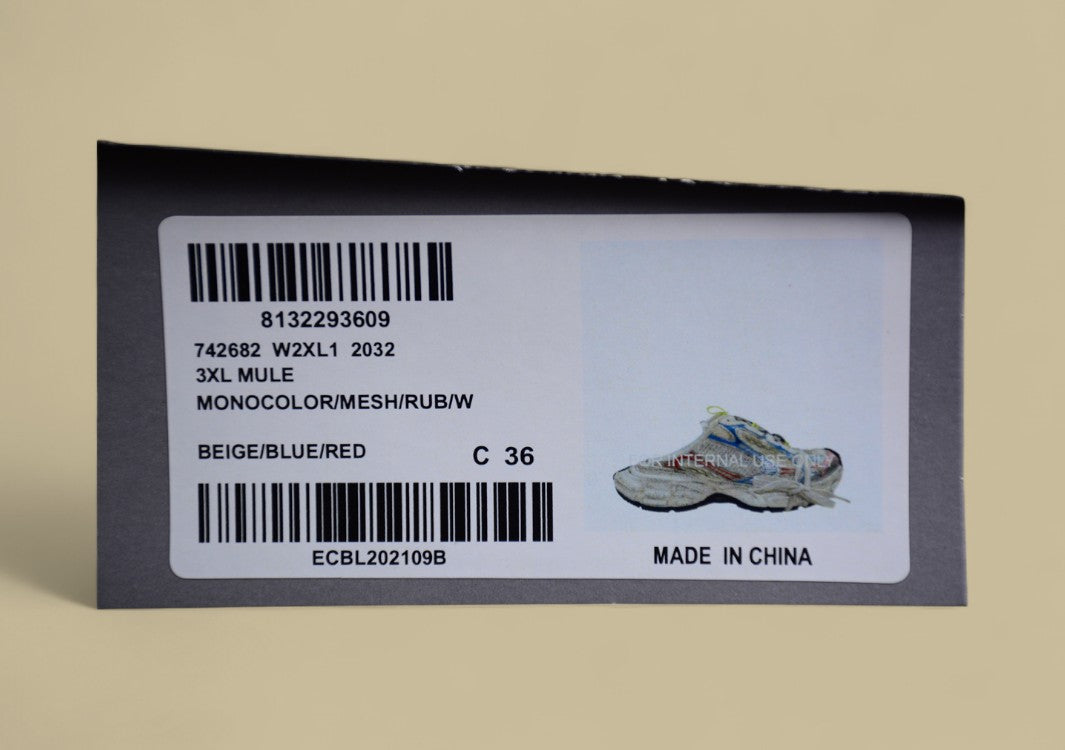 Balenciaga Runner Sneaker in White, Blue & Neon Green