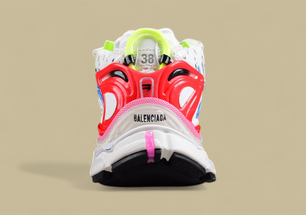 Balenciaga Runner Sneaker in White, Blue & Red