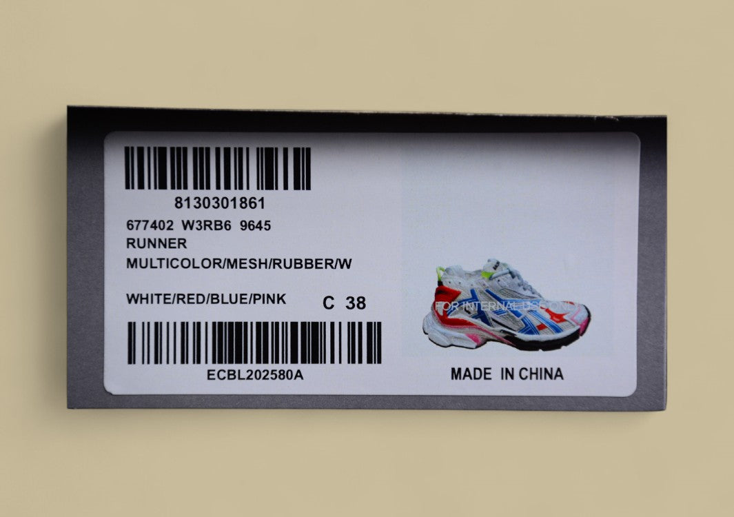 Balenciaga Runner Sneaker in White, Blue & Red