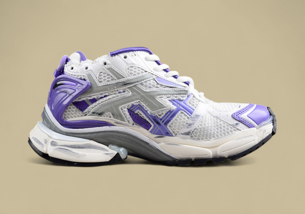 Balenciaga Runner Sneaker in White, Grey & Purple