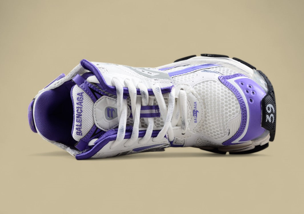 Balenciaga Runner Sneaker in White, Grey & Purple