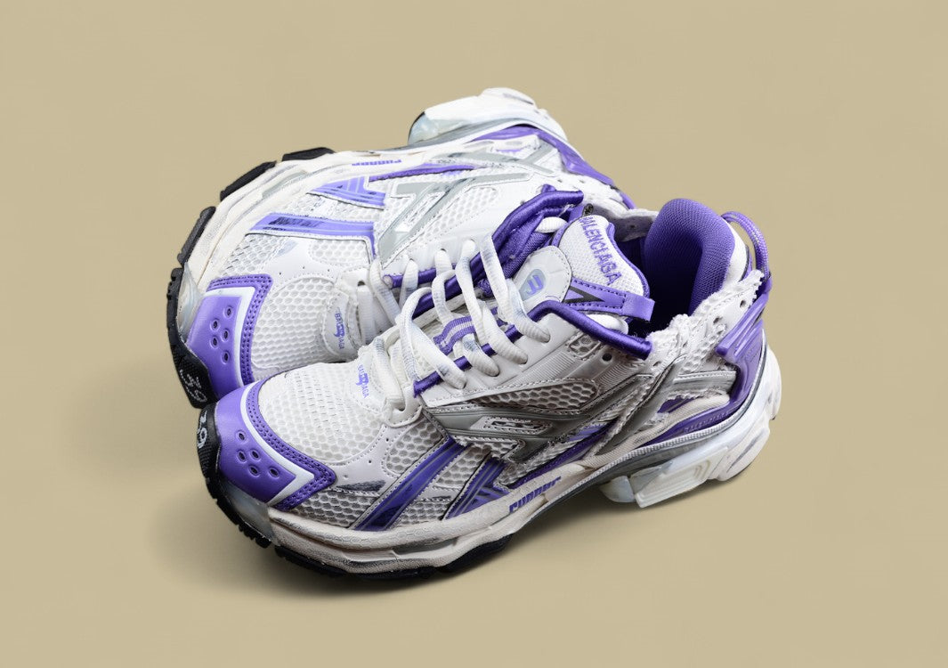 Balenciaga Runner Sneaker in White, Grey & Purple