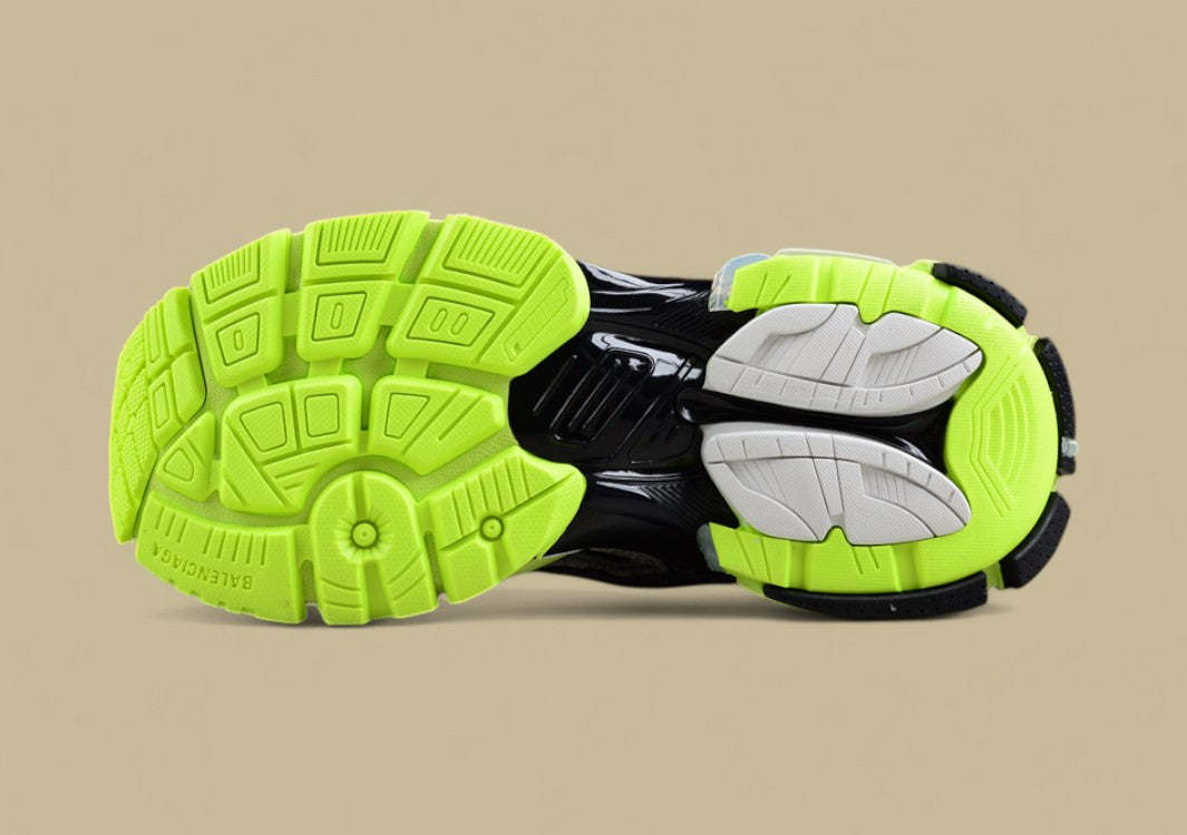 Balenciaga Runner Sneaker in White & Neon Green