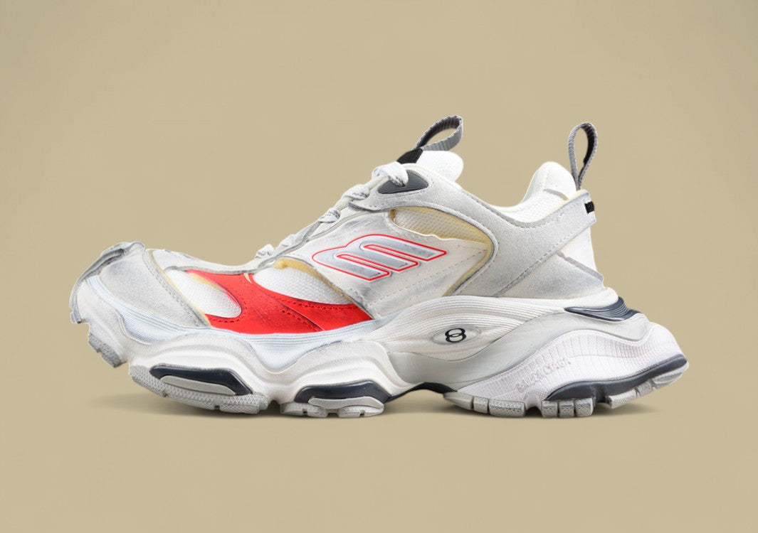 Balenciaga Runner Sneaker in White and Red