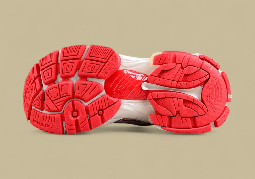 Balenciaga Runner Sneaker in White and Red Mesh