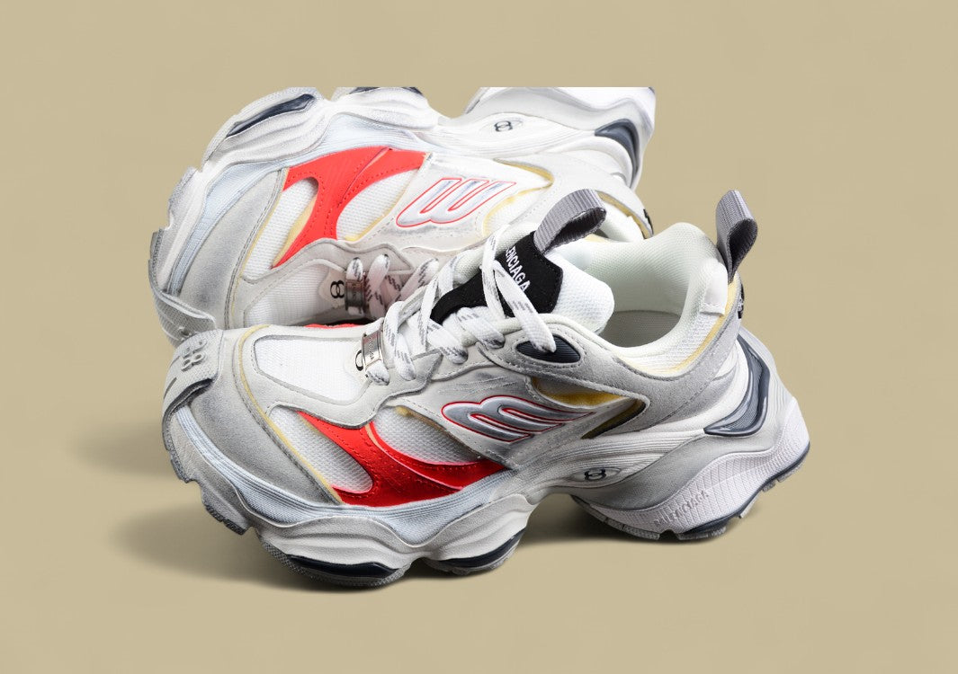 Balenciaga Runner Sneaker in White and Red