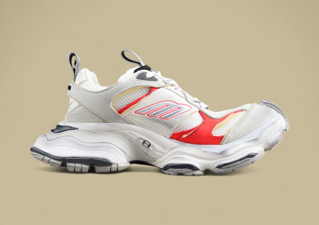 Balenciaga Runner Sneaker in White and Red