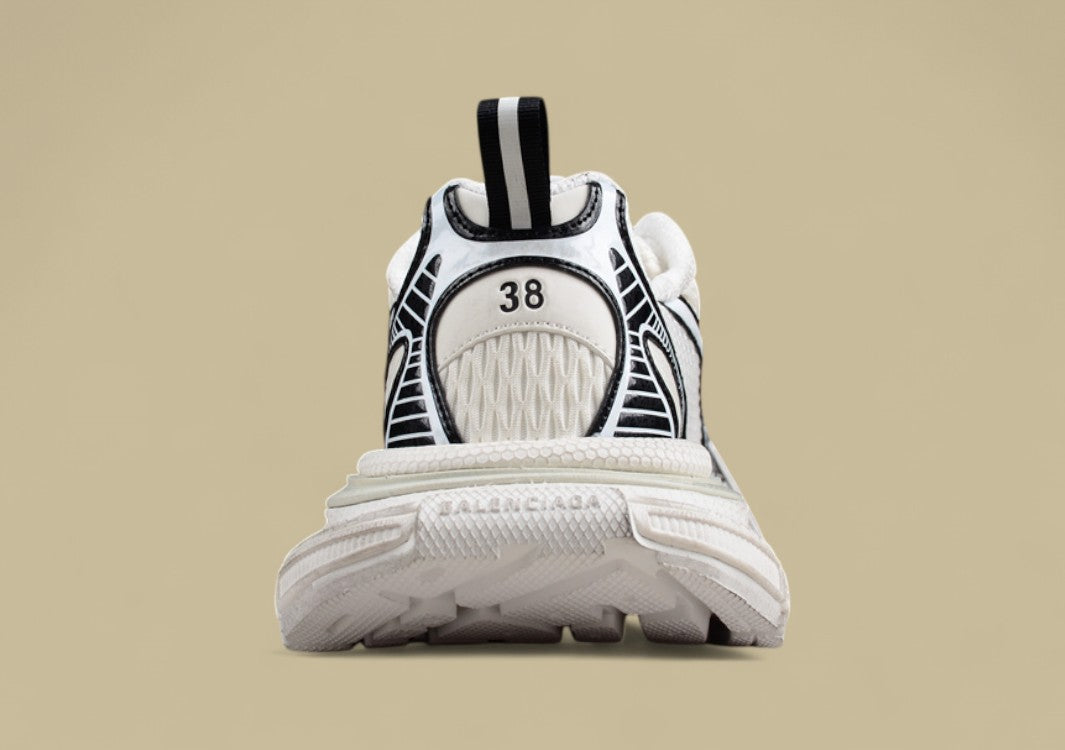 Balenciaga Runner Sneaker in White with Black Graphic Detailing
