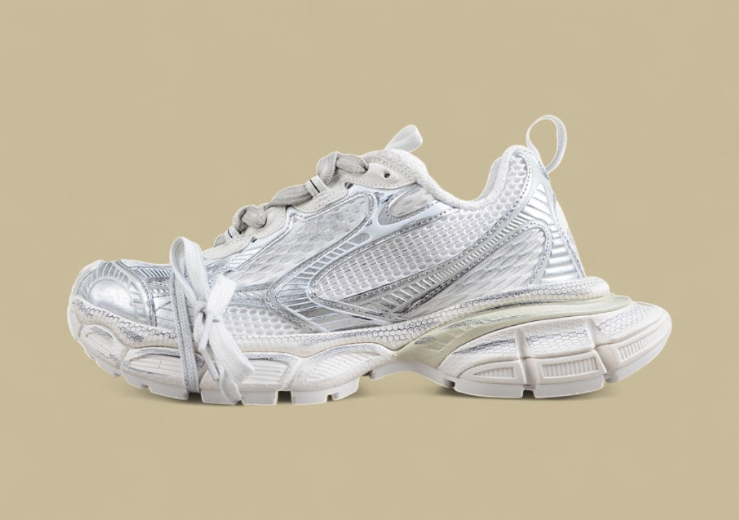 Balenciaga Silver Mesh Runner Sneaker