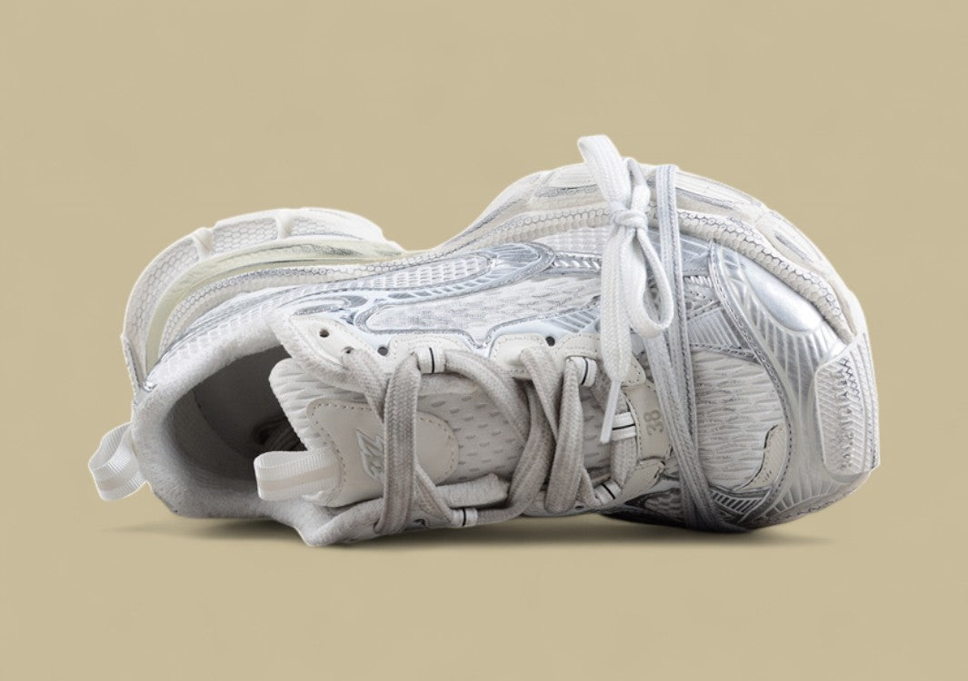 Balenciaga Silver Mesh Runner Sneaker