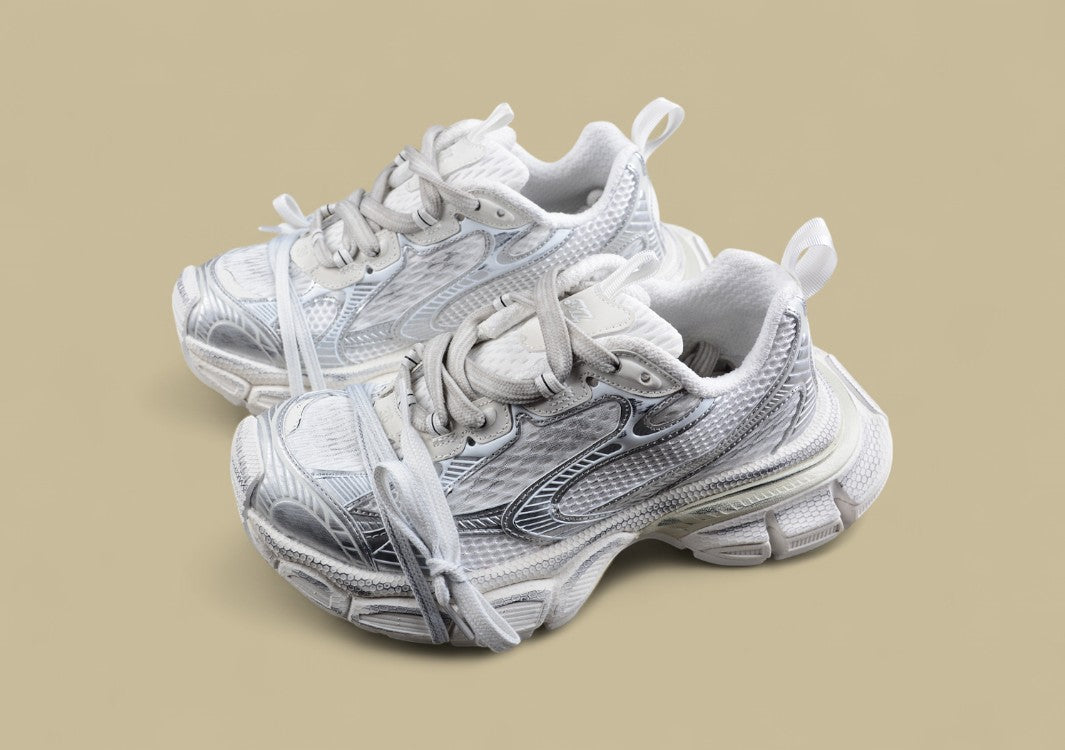 Balenciaga Silver Mesh Runner Sneaker